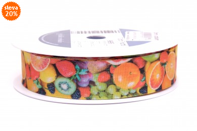 Stuha s drátkem 9695 šíře 25mm tutti frutti