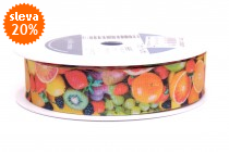 Stuha s drátkem 9695 šíře 25mm tutti frutti